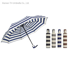 Folding Auto Open&Close Stripe Prints Rain Umbrellas